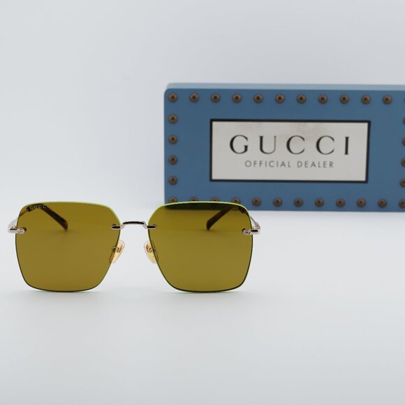 Gucci GG1955SA 004 Square Sunglasses - Gold/Green/Brown main image 7